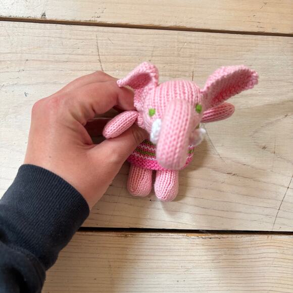 Blabla NWOT Original Girl Elephant Rattle Pink Baby Rattle 8" - Picture 2 of 4